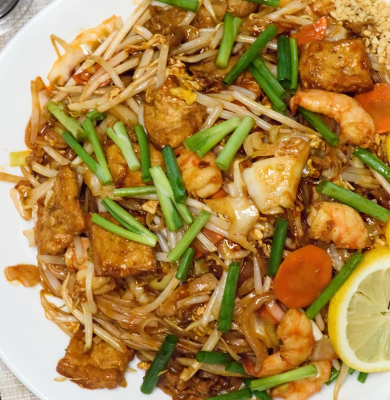 Pad Thai noodles at Dewdney Garden restaurant in Regina, SK