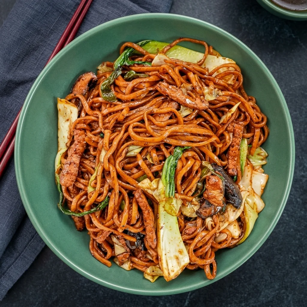 Shanghai Noodles served at Dewdney Garden Asian fusion restaurant in Regina, SK